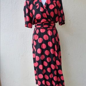 Vintage Silk Mod Wrap Dress